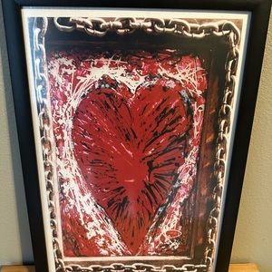 Heart print with white matte